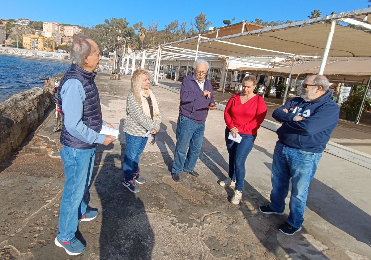 Líderes vecinales de Pedregalejo, en los Baños del Carmen.