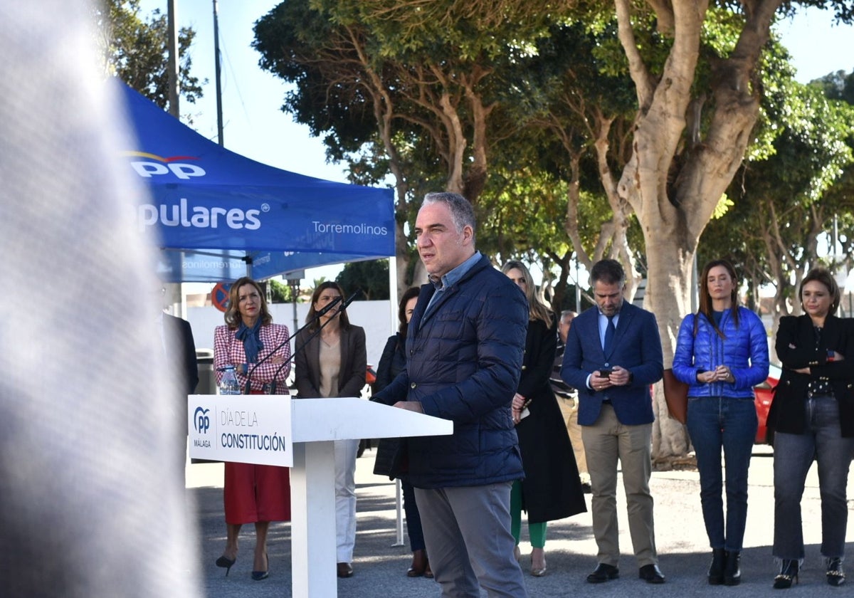 Elías Bendodo, durante el acto de la Constitución en Torremolinos.