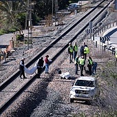 Efectivos desplazados al lugar del accidente.