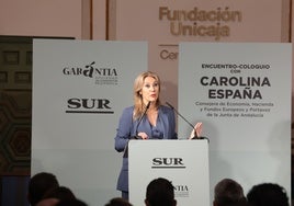 Carolina España, en el encuentro organizado por SUR y patrocinado por Garántia.