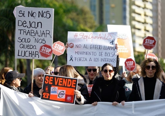 Cabecera de la manifestación, en la zona de la Avenida de la Aurora.