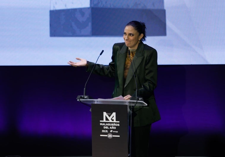 María Peláe, durante su discurso.