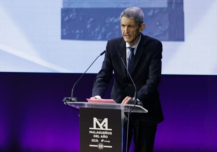 José Manuel Domínguez, presidente de Fundación Unicaja, durante su discurso de agradecimiento por el premio.