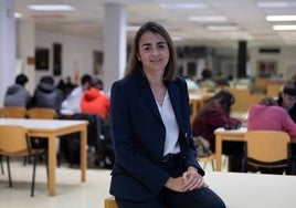 Elena Bárcena, en la Facultad de Ciencias Económicas y Empresariales de Málaga.