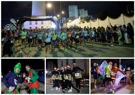 Los 'runners' más navideños invaden el Puerto de Málaga