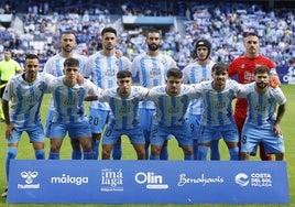 Once del Málaga frente al Eibar.