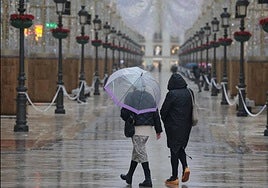 Imagen de archivo de la lluvia en Málaga.