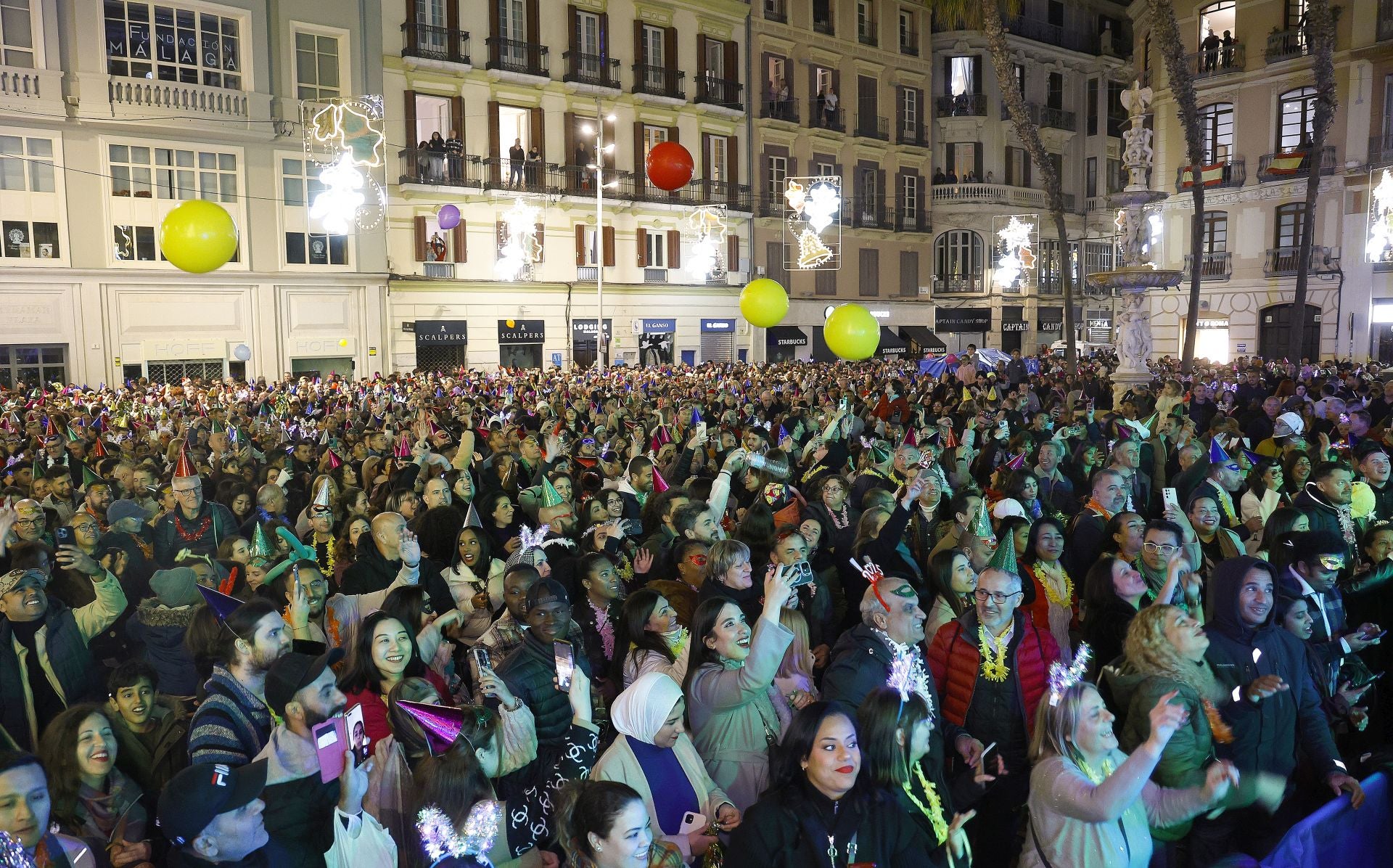 Así despidieron los malagueños el 2024 desde la plaza de la Constitución
