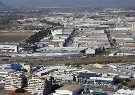 Vista aérea del polígono Guadalhorce, donde se encontraba la nave sustraída.