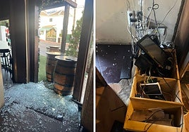 Destrozos causados en un restaurante esta misma semana.