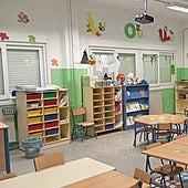 Una de las aulas del centro educativo de Cuevas Bajas.