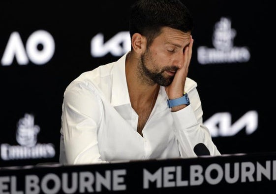 Novak Djokovic, durante la rueda de prensa que ofreció en Melbourne.