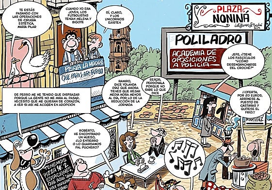 La plaza Noniná: la 'actualidad' malagueña vista por Idígoras y Pachi
