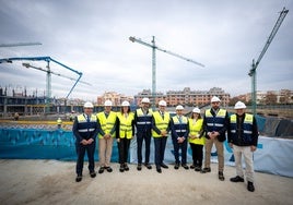 Visita institucional a las obras de la Universidad Europea de Andalucía, en Teatinos.