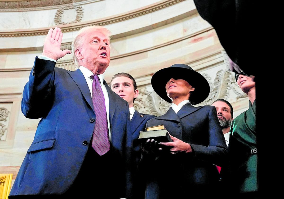 Donald Trump, durante su toma de posesión el lunes. reuters