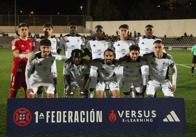 El once inicial del Marbella en el duelo de este viernes.