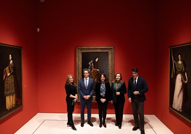 Lourdes Moreno, Javier Mendizábal, Mariana Pineda, Valme Muñoz y Javier Ferrer, en la presentación de la exposición.