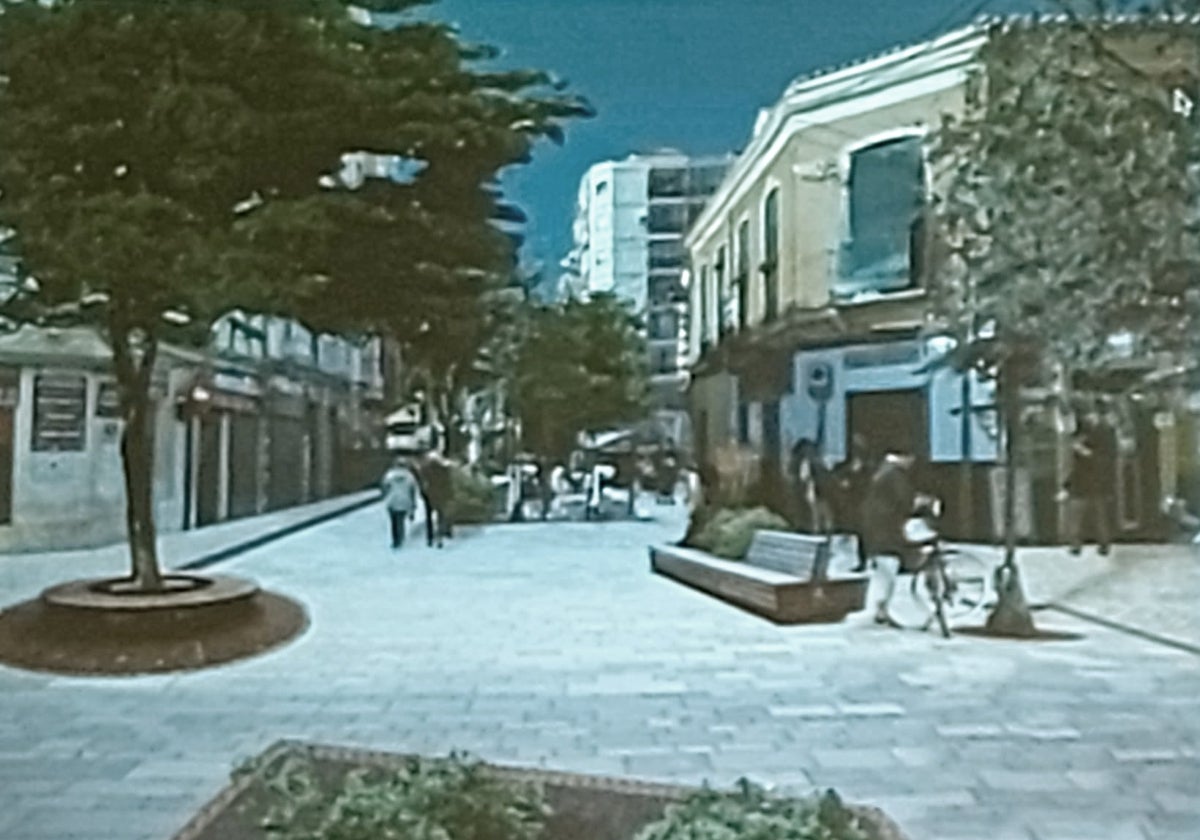 Recreación de la calle San Bartolomé, una vez peatonalizada.