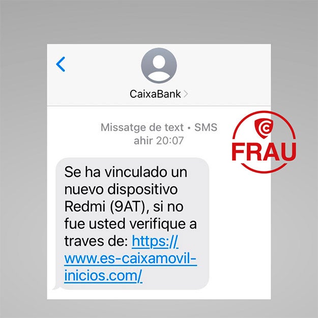 «Iniciada sesión en un nuevo dispositivo»: oleada de SMS fraudulentos a clientes de Cajamar o CaixaBank