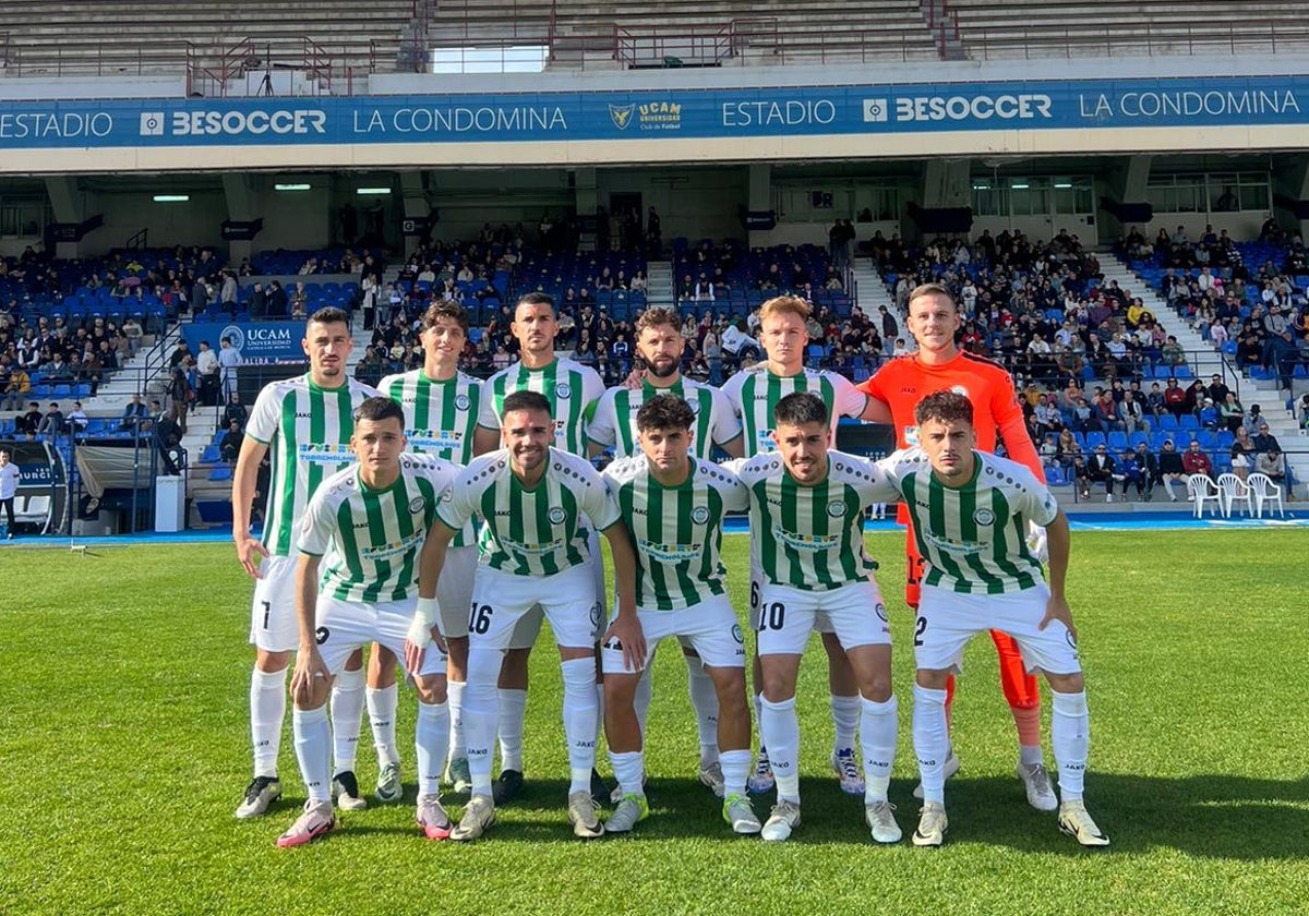 El once del Torremolinos en el partido frente al UCAM Murcia.