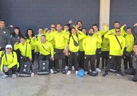 Miembros del Málaga Genuine, antes de poner rumbo a Valencia para disputar la segunda fase de La Liga.