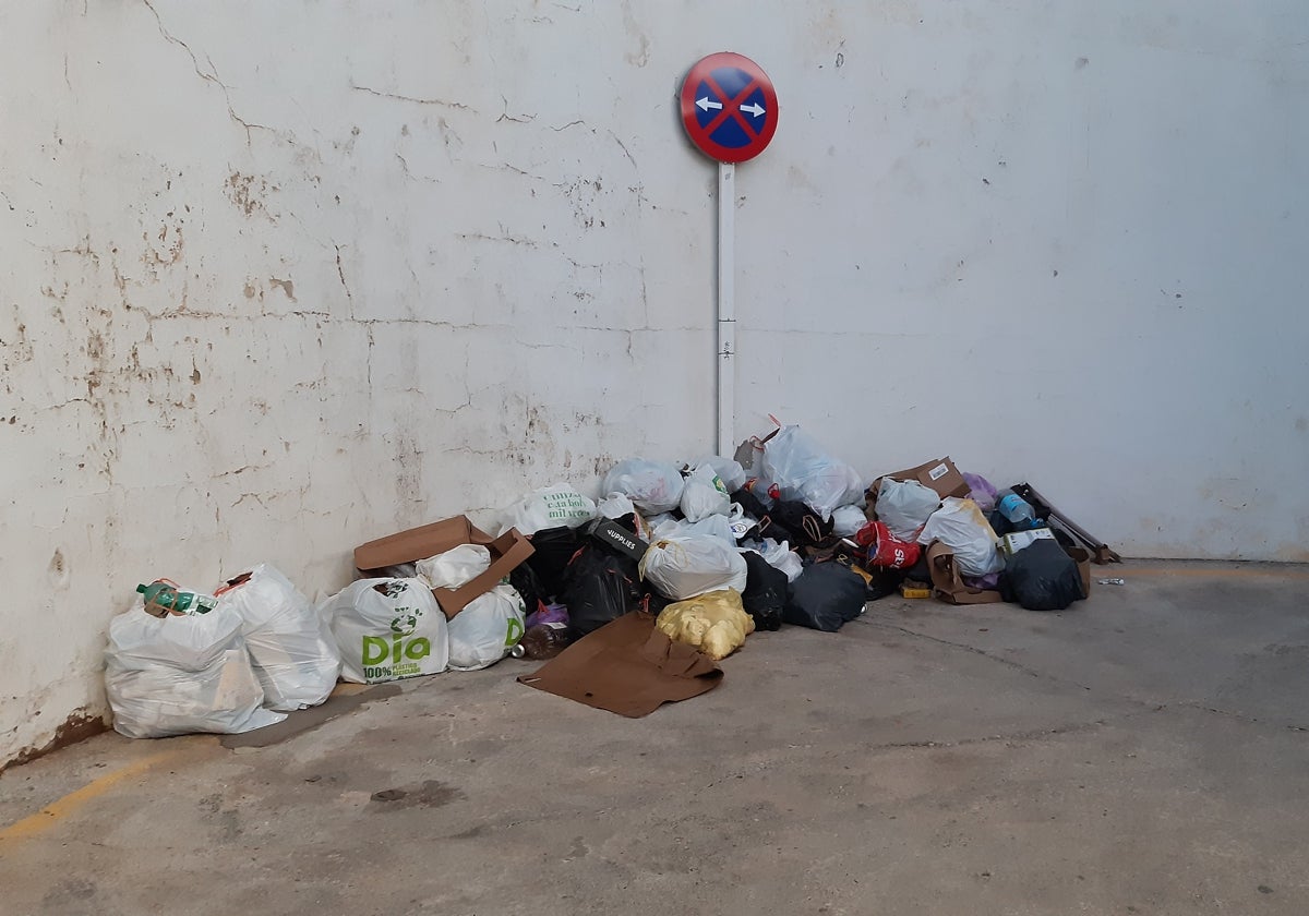 Basura en el suelo en la zona denunciada.