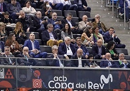 El palco del Gran Canaria Arena durante el partido entre el Unicaja y el Joventut.