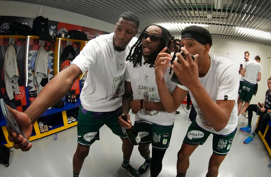 La celebración del título del Unicaja en la intimidad