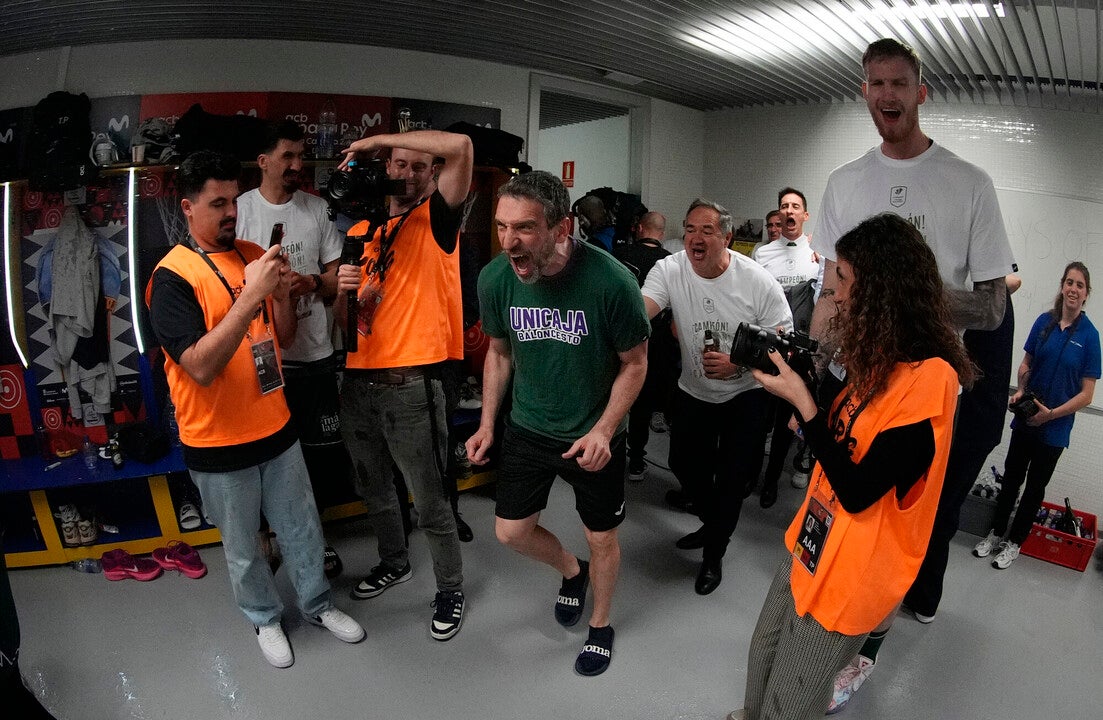 La celebración del título del Unicaja en la intimidad
