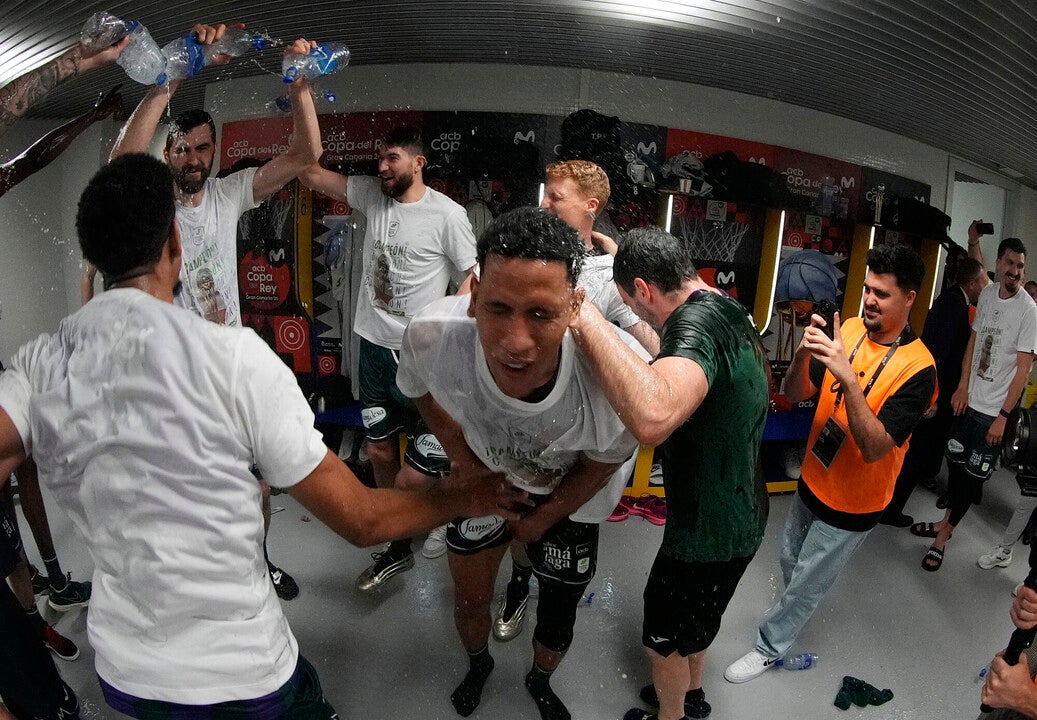 La celebración del título del Unicaja en la intimidad