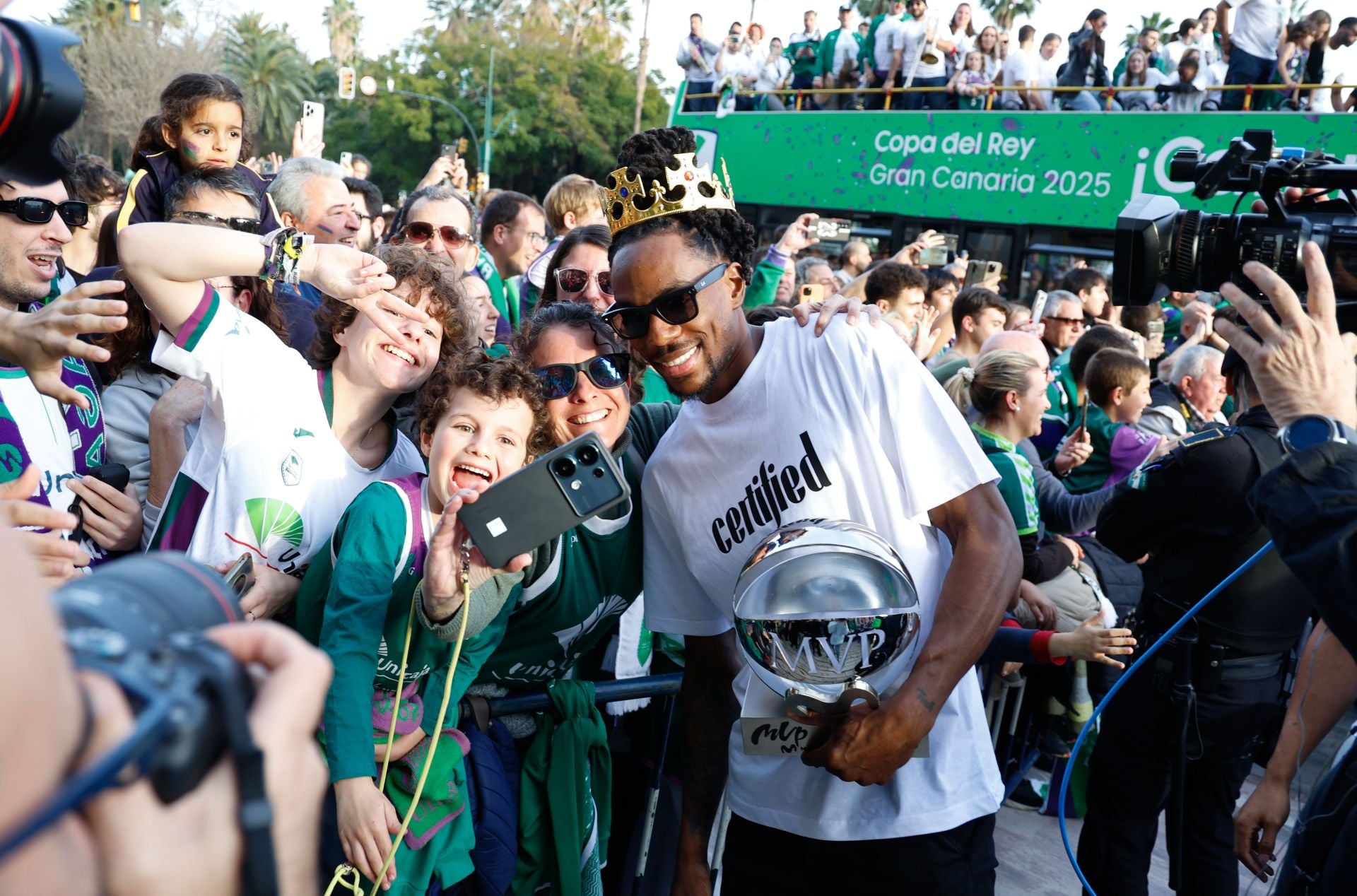 El Unicaja celebra en Málaga su tercera Copa del Rey