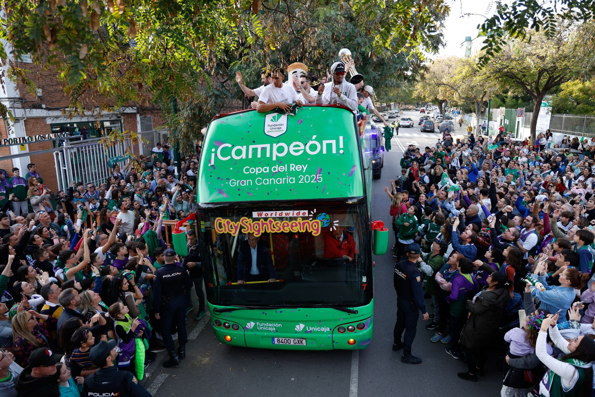 El Unicaja celebra en Málaga su tercera Copa del Rey