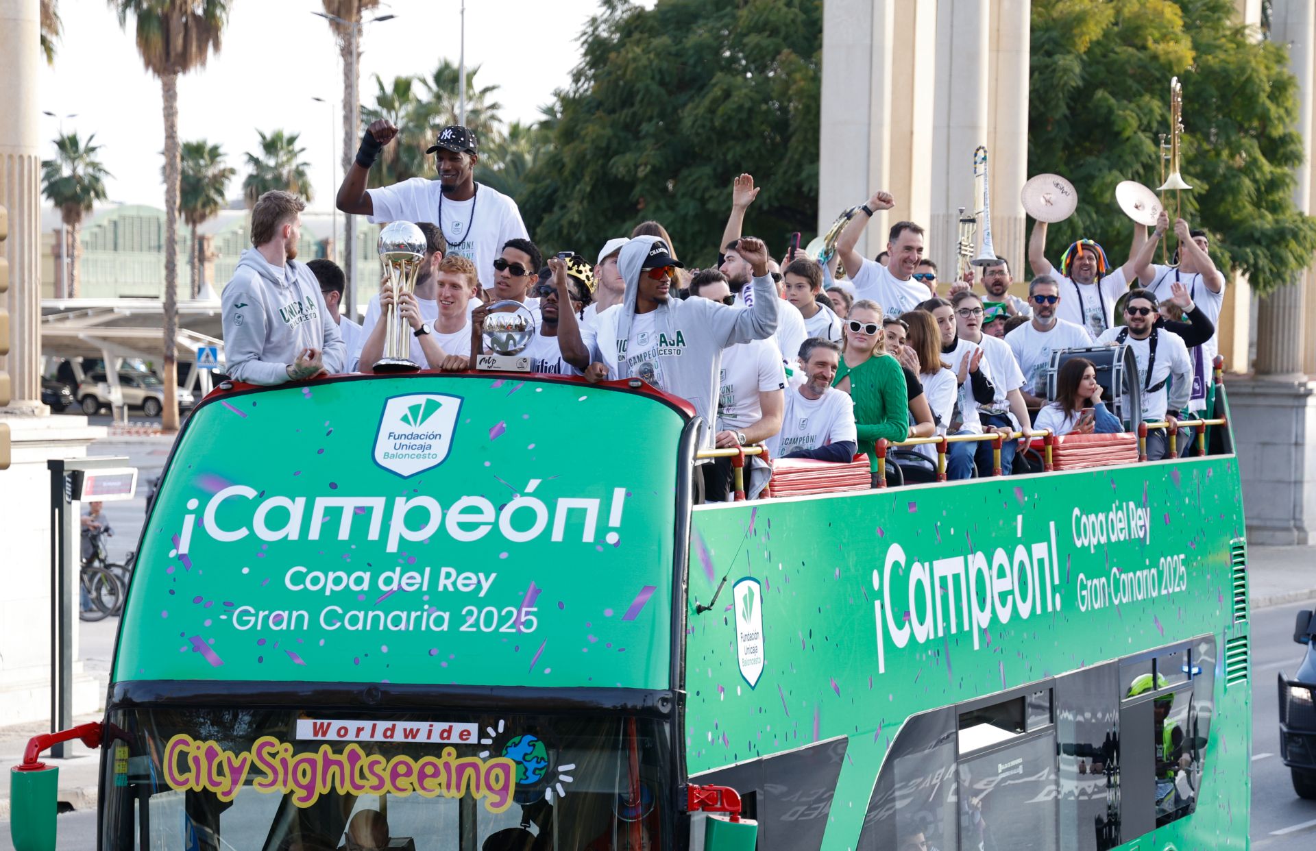 El Unicaja celebra en Málaga su tercera Copa del Rey