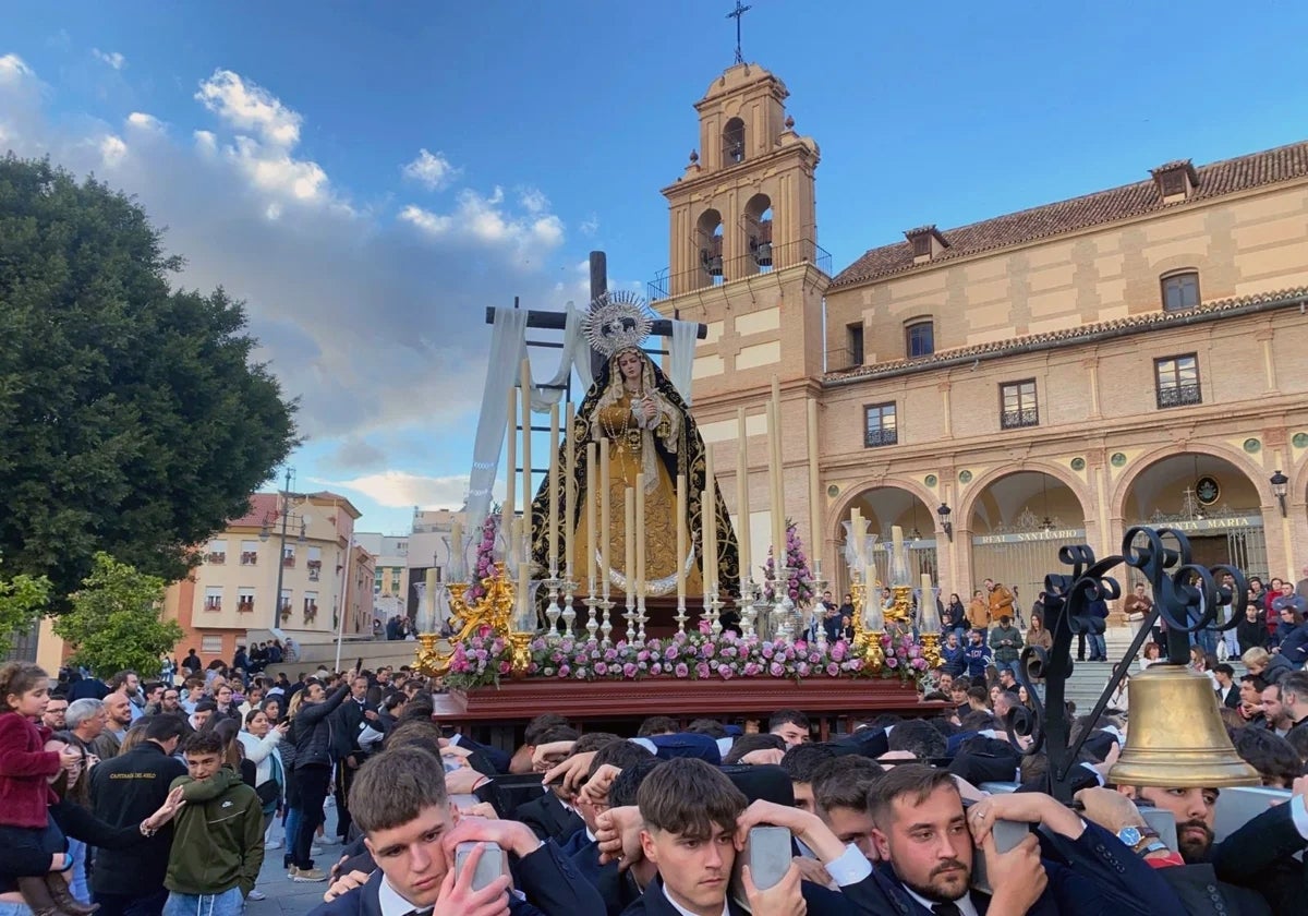 La Dolorosa del Sol saldrá por primera vez desde el interior del santuario de la Victoria.