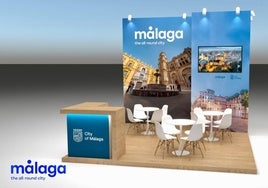 Render del expositor de Málaga en la ITB de Berlín.