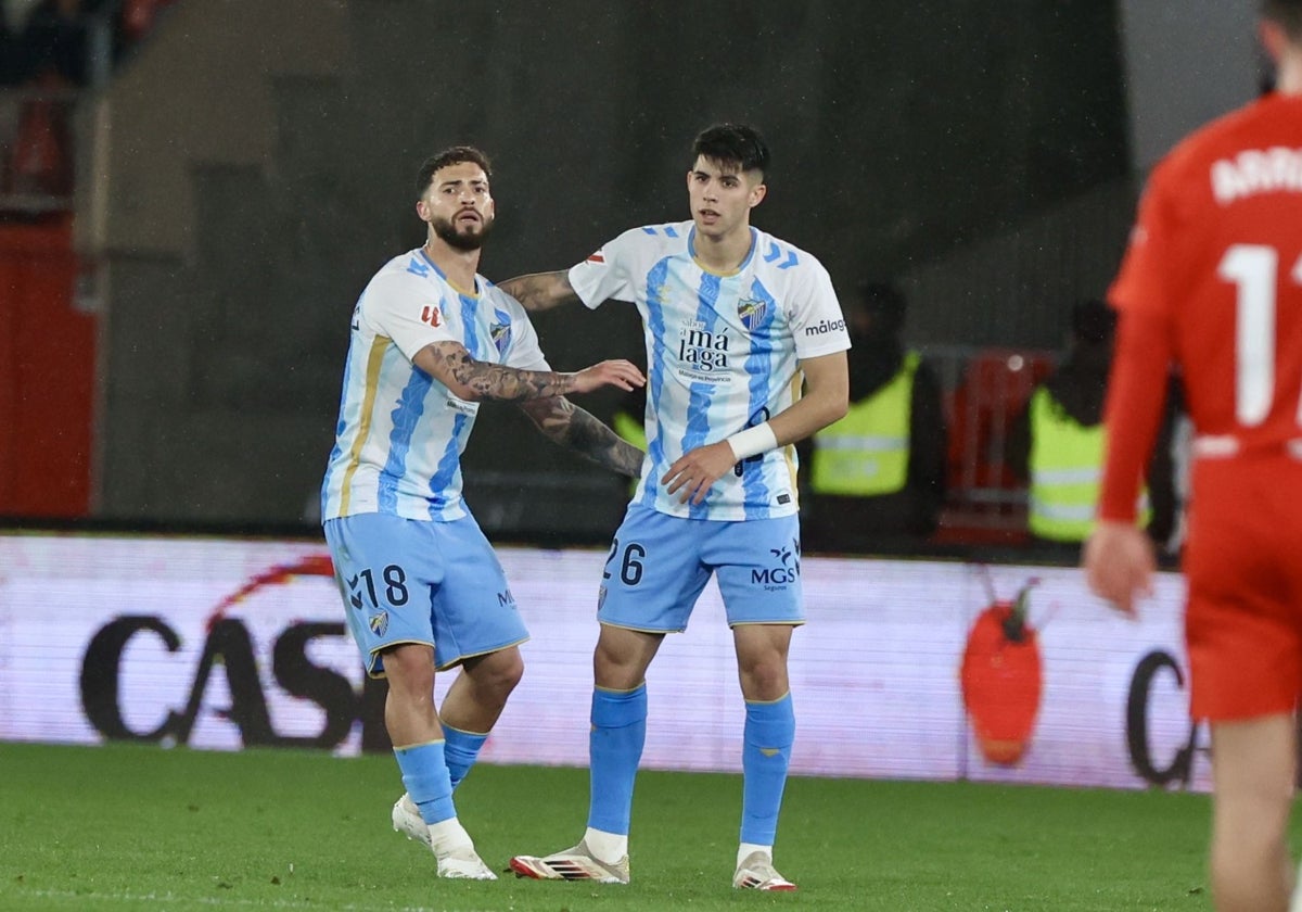 Dani Sánchez y Antoñito, los autores de los dos goles del Málaga.