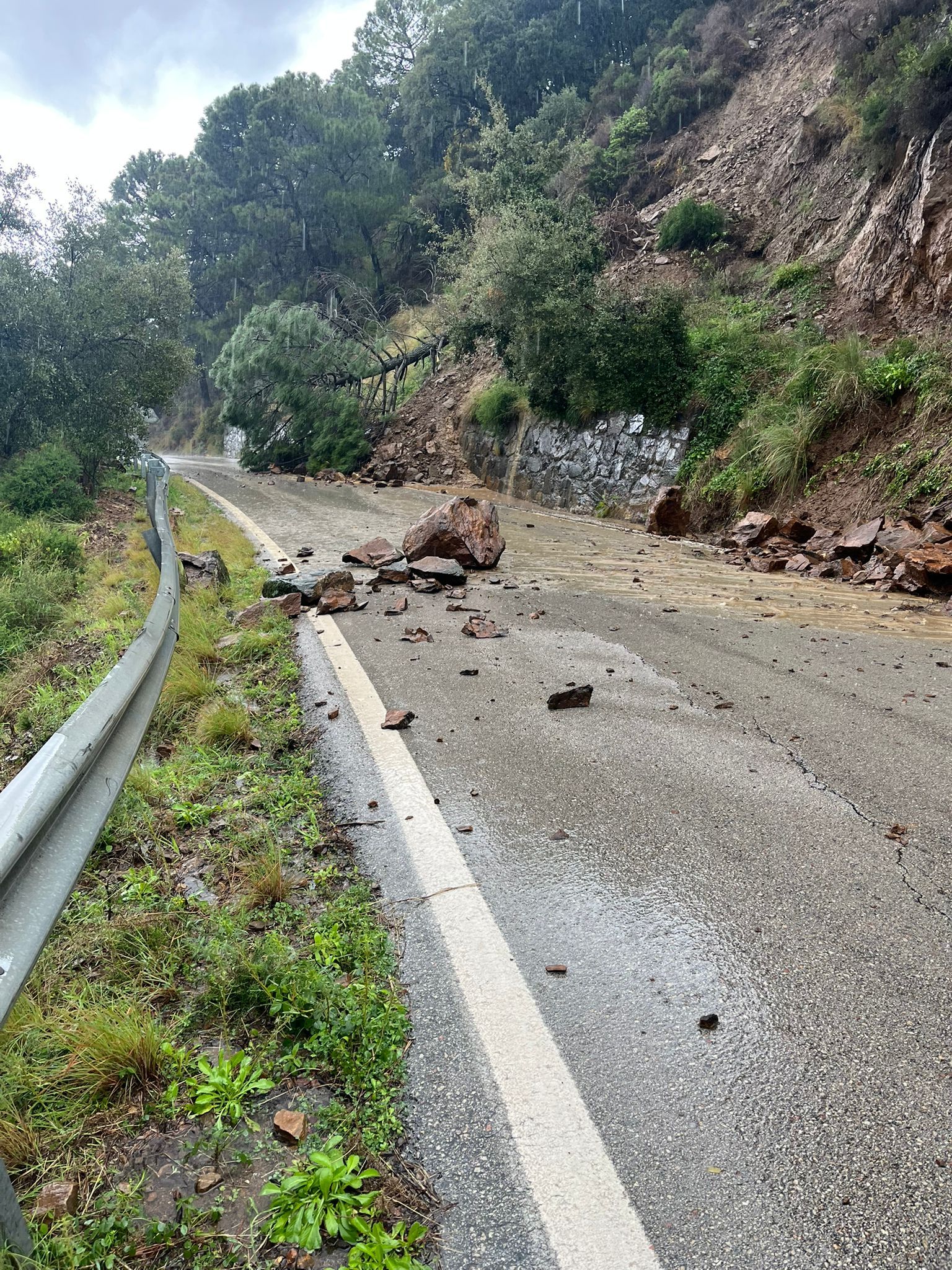 Uno de los municipios más afectados por las intensas lluvias de las últimas horas en Málaga