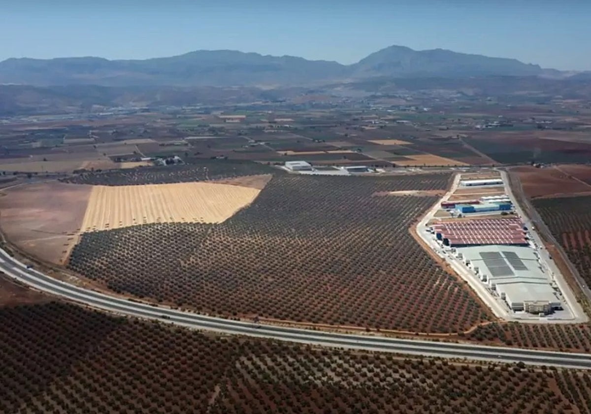 Vista aérea de los terrenos del Centro Logístico de Antequera.