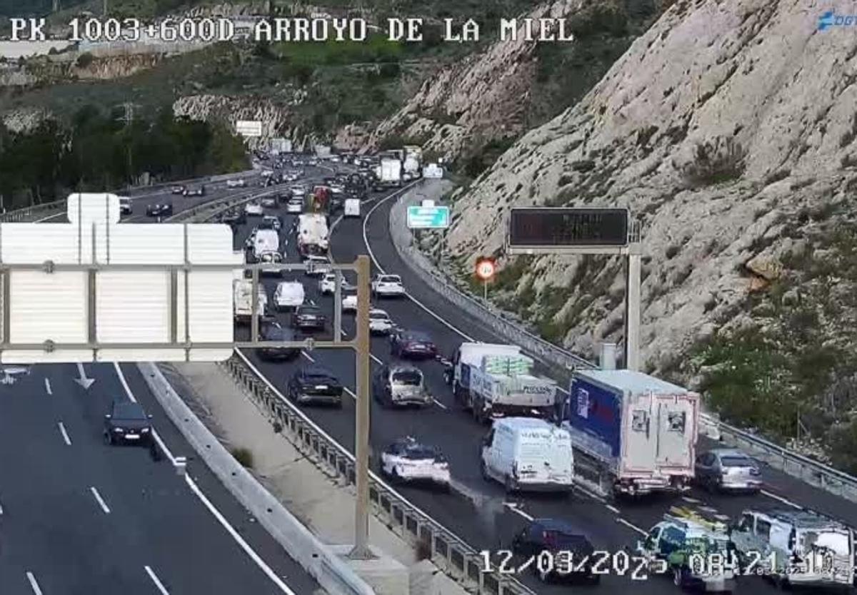 Imagen de una de las cámaras de Tráfico en una zona próxima al accidente de este miércoles.