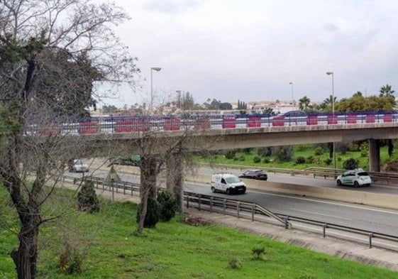 Imagen de archivo del paso elevado en la A-7 a la altura de Cancelada.
