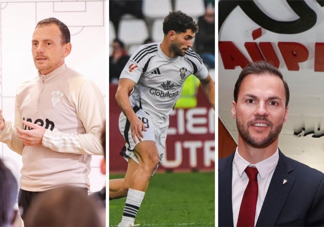 El entrenador Alberto González (Tolox), el lateral derecho Javi Rueda (Alozaina) y el vicepresidente y CEO Víctor Varela (Málaga), tres malagueños en todos los estratos del Albacete.