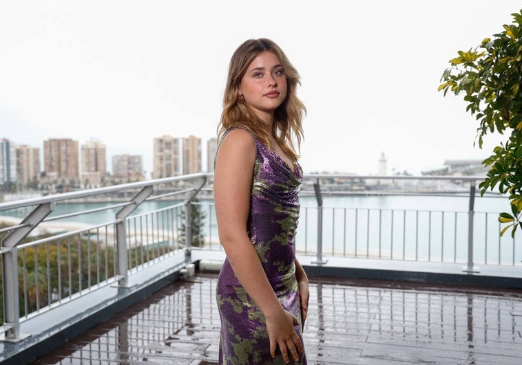 Nicole Wallace, esta mañana en la terraza del AC Málaga Palacio, antes de la entrevista con SUR.