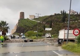 Imagen del corte de la antigua N-340 a su paso por la zona de Calaceite, en Torrox-Costa, este martes.