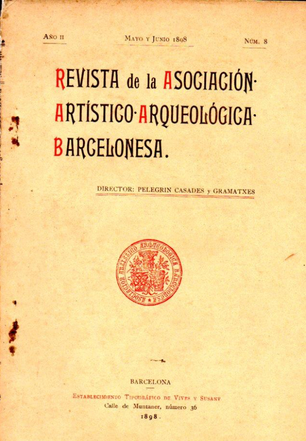 Portada de la revista de la Asociación Artístico-Arqueológica Barcelonesa