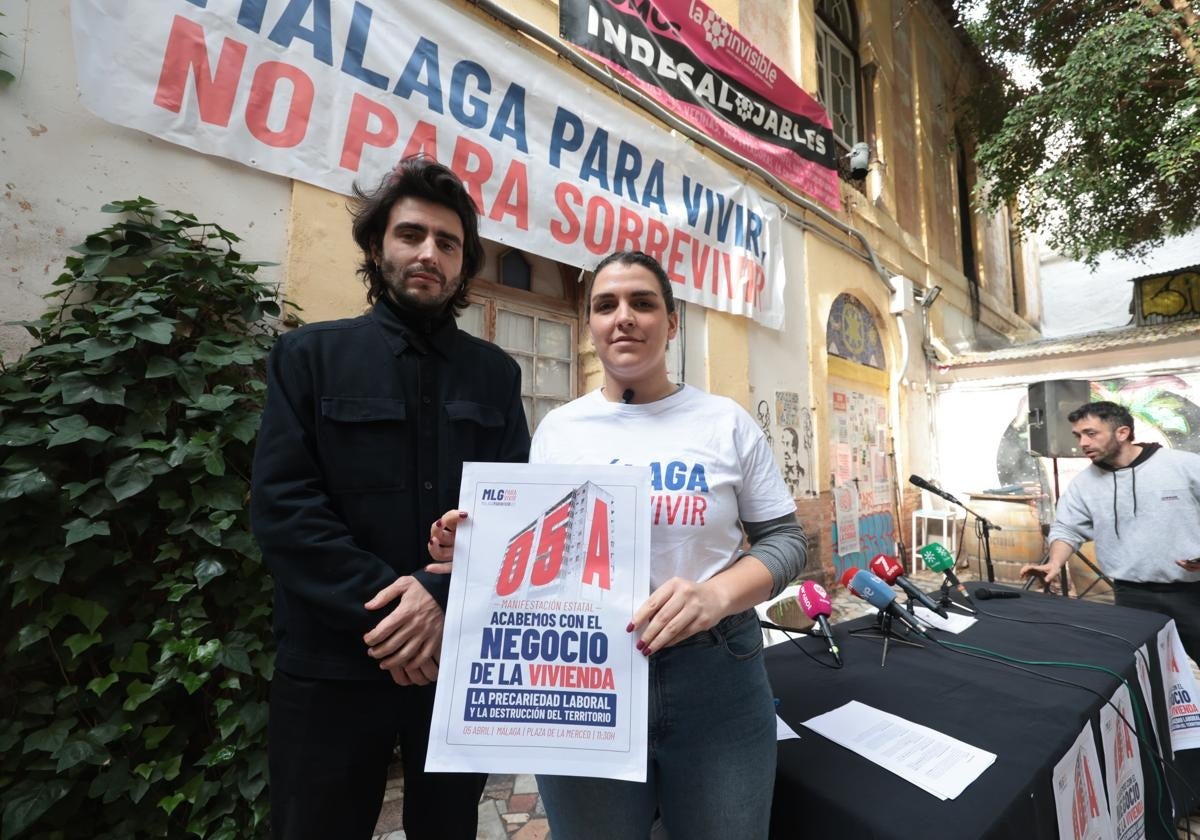 Rueda de prensa en la que se convocó la manifestación de este sábado.