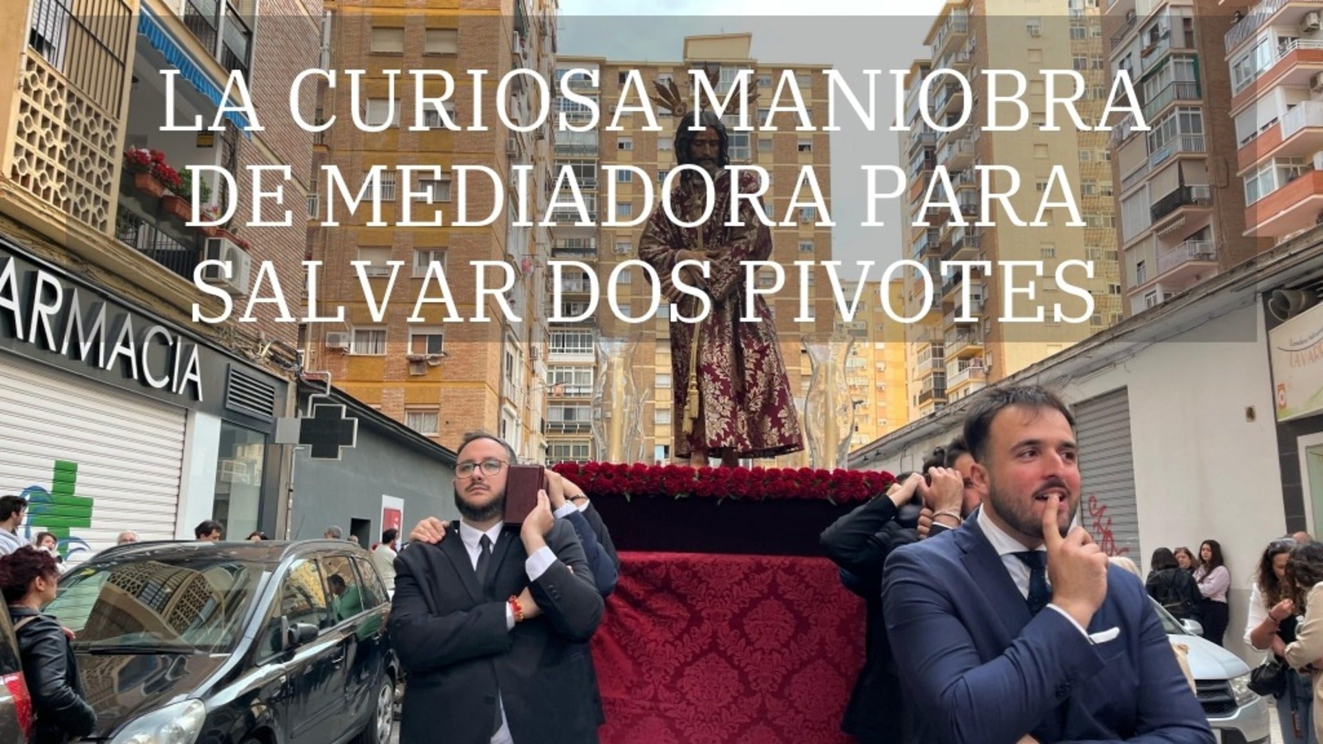 La curiosa maniobra de Mediadora para salvar dos pivotes en plena calle