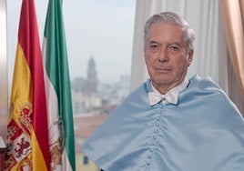 Una imagen de Vargas Llosa facilitada por la UMA, después de ser reconocido como honoris causa.