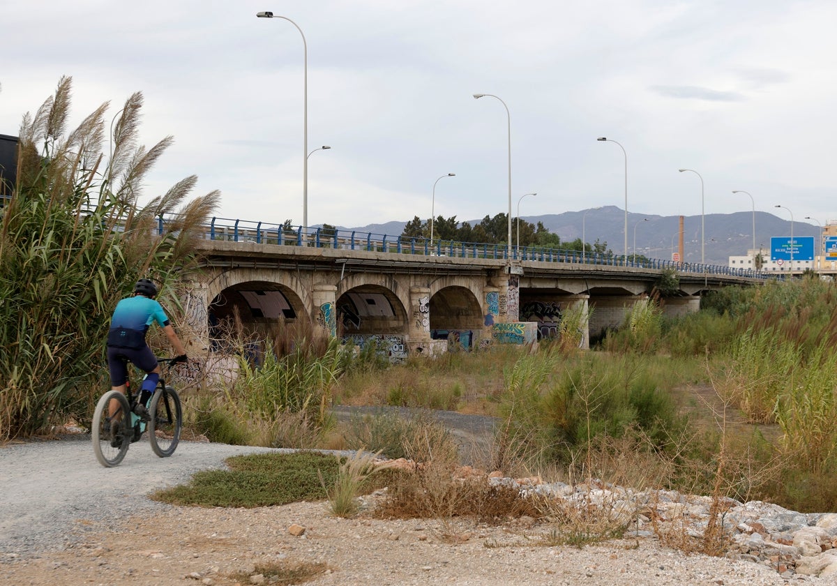 Vista actual del puente de la Azucarera, sobre la MA-21.