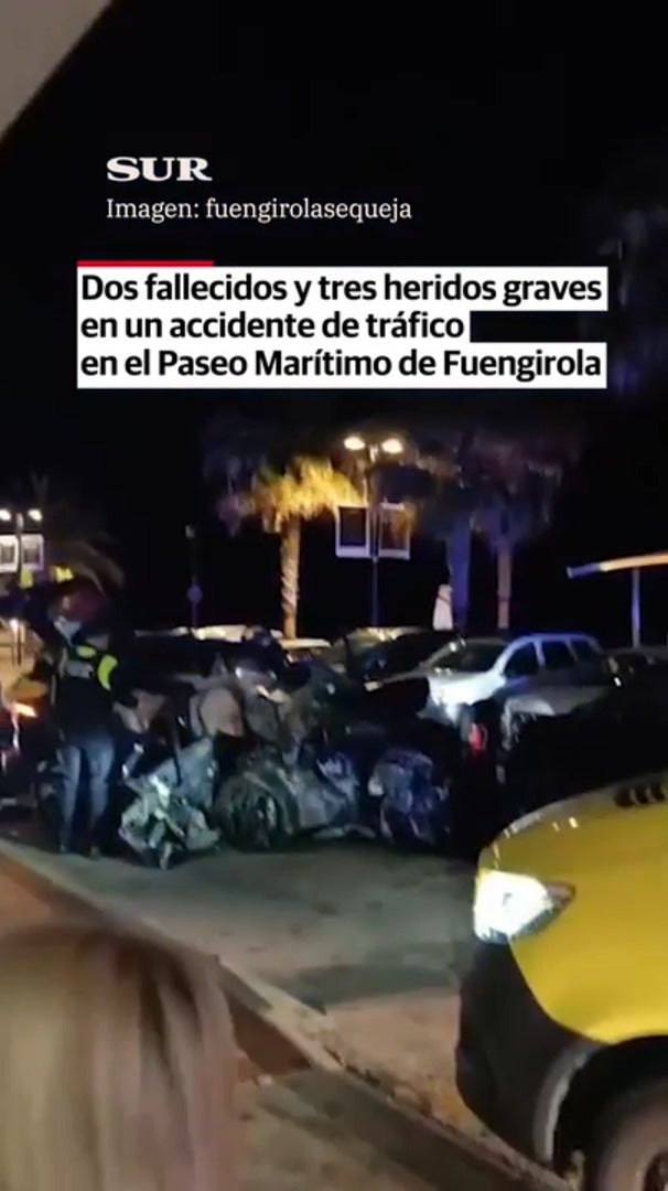 Dos fallecidos en un grave accidente en el paseo marítimo de Fuengirola