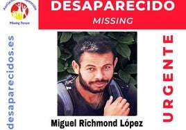 Imagen del cartel de la persona desaparecida en Torrox difundido por la asociación SOS Desaparecidos.